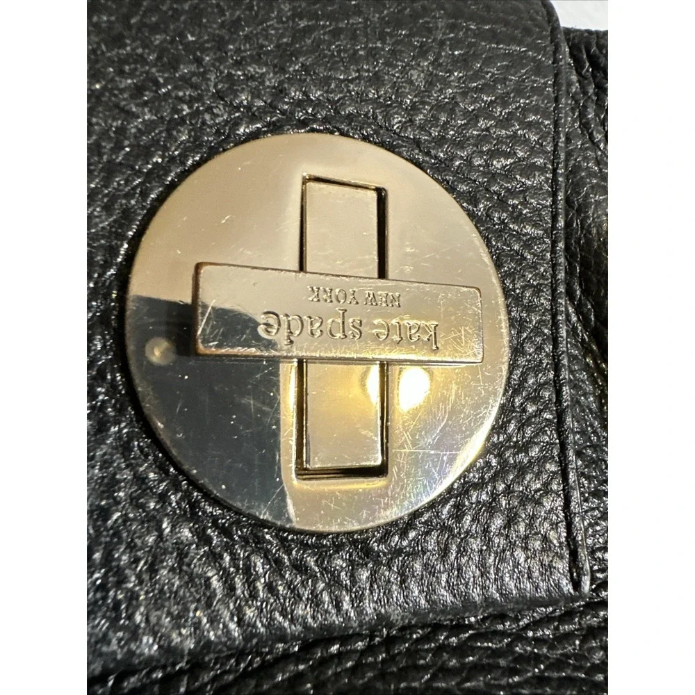 Kate Spade New York Black Town Road Elena Leather Shoulder Bag‎ Tote Gold Chain